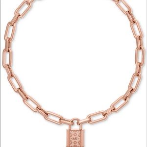 MK Rose Gold-Tone Flower Padlock necklace